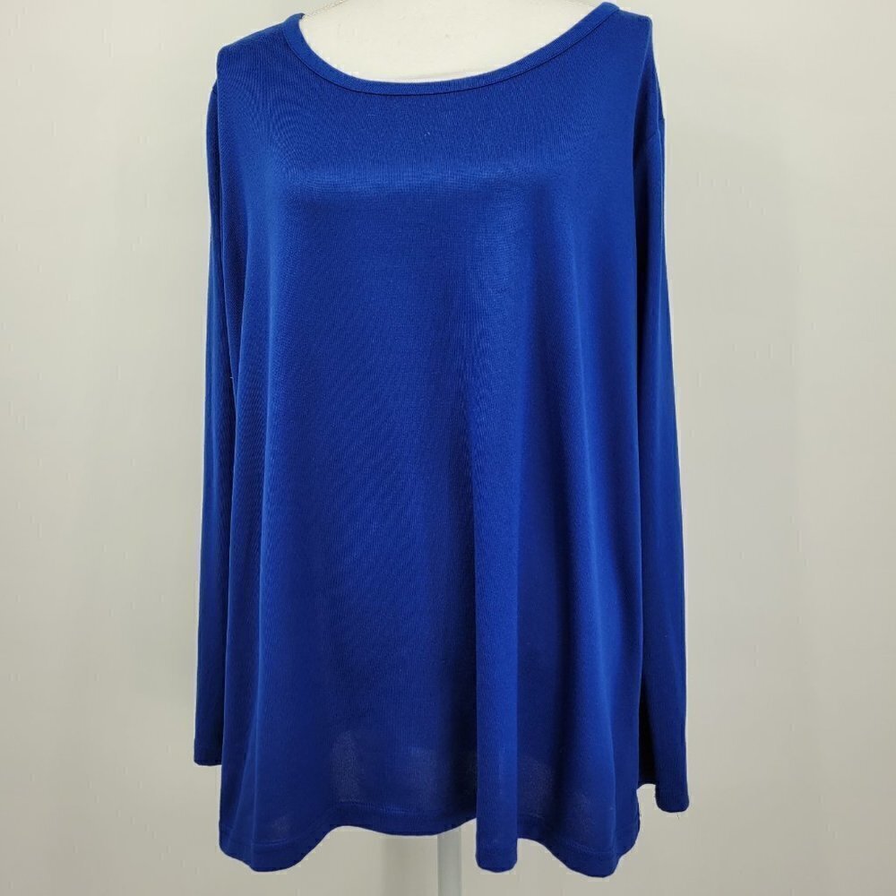 Avenue | Blue Long Sleeve Soft Knit Top